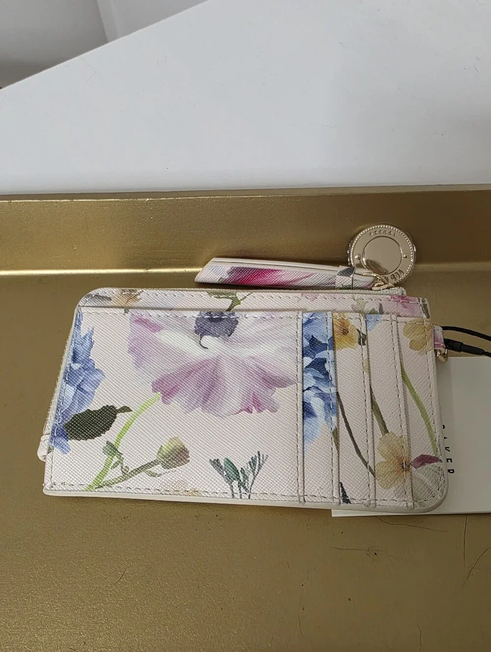 Ted Baker Floral Zip-Around Wallet with Gold Charm